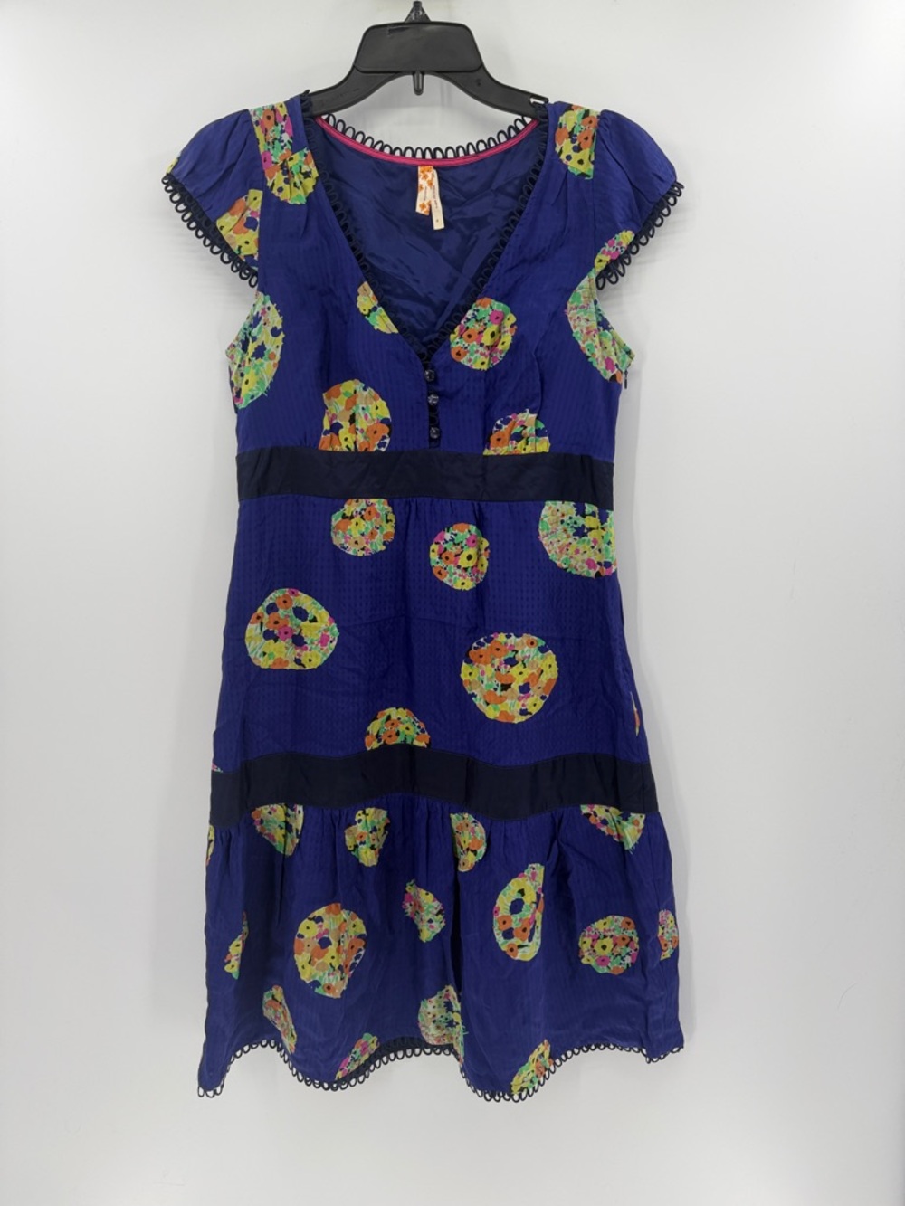 Maeve by Anthropologie Lighthouse Route Silk Dress - Royal - 6